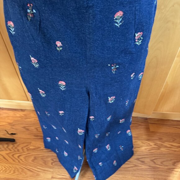 Moon Ray -Chorus Briony cross-stitch high rise wide leg denim pants XL US12 UK16 - Picture 4 of 11